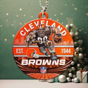 Cleveland Browns Football Round Christmas Ornament New