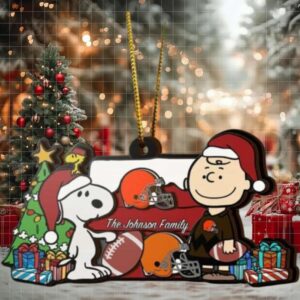 Cleveland Browns Snoopy NFL Sport Ornament Custom Your Family Name