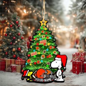 Cleveland Browns Snoopy Peanuts Custom Christmas Ornament Xmas Tree Decorations
