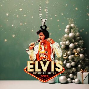 Commemorative Elvis Presley 90th Birthday Ornament