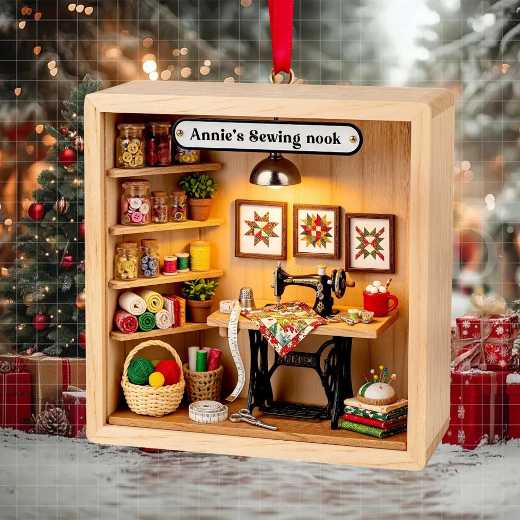Cozy Sewing Nook Acrylic Ornament Personalized Gift For Sewing Lovers Cozy Sewing Nook Acrylic Ornament Personalized Gift For Sewing Lovers