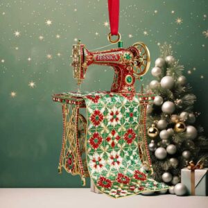 “Create with Love” Sparkle Sewing Machine Ornament, Personalized Christmas Gifts for Craft Enthusiasts “Create with Love” Sparkle Sewing Machine Ornament, Personalized Christmas Gifts for Craft Enthusiasts