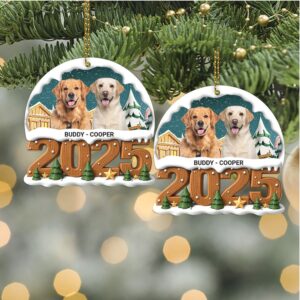 Custom Dog Photo Upload 2025 Acrylic Ornament Personalized Pet Photo Christmas Ornament