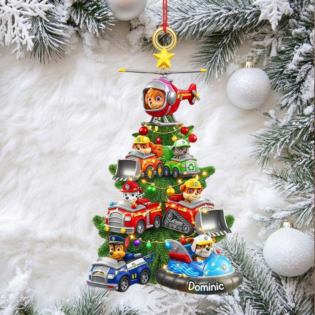 Custom Dominic Paw Patrol Vehicle Stack Christmas Ornament Custom Dominic Paw Patrol Vehicle Stack Christmas Ornament