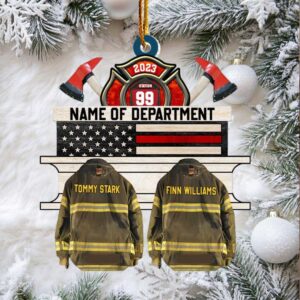 Custom Fire Department & Name Firefighter Ornament