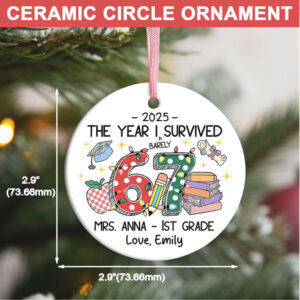 Custom Funny Teacher Six Seven Meme Ceramic Ornament 6 7 Christmas Gift for Teacher Christmas Gift Custom Funny Teacher Six Seven Meme Ceramic Ornament 6 7 Christmas Gift for Teacher Christmas Gift