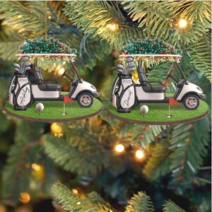 Custom Golf Christmas Acrylic Ornament Personalized Golf Backpack Christmas Ornament Golf Lover Gift For Golf Player