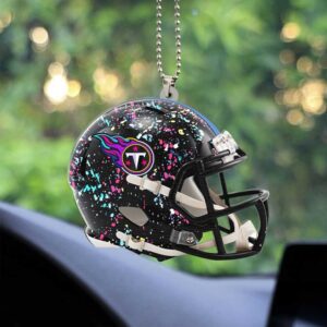 Custom Hand Painted Tennessee Titans Mini Football Helmet Ornament