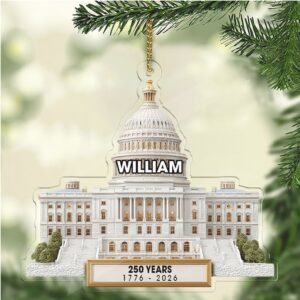 Custom Name 250 Years 1776 2026 Acrylic Ornament Patriotic 4th of July Christmas Ornament