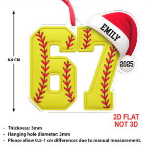 Custom Name 6 7 Softball Acrylic Ornament Personalized Trending 6 7 Meme Sports Christmas Ornament Custom Name 6 7 Softball Acrylic Ornament Personalized Trending 6 7 Meme Sports Christmas Ornament