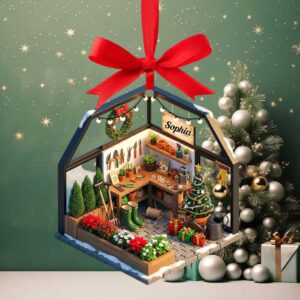 Custom Name Garden House Christmas Ornament