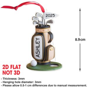 Custom Name Golf Bag Christmas Acrylic Ornament Personalized Golf Backpack Christmas Ornament Gift For Golf Player