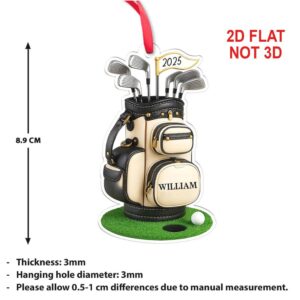 Custom Name Golf Bag Christmas Acrylic Ornament Personalized Golf Backpack Christmas Ornament