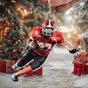 Custom Photo Ornament For American Football Players   Personalized Shaped Acrylic Photo Ornament