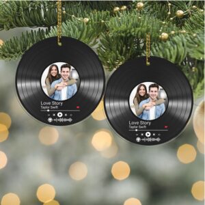Custom Song Photo Acrylic Ornament Couple Song Ornament Photo Upload Christmas Ornament