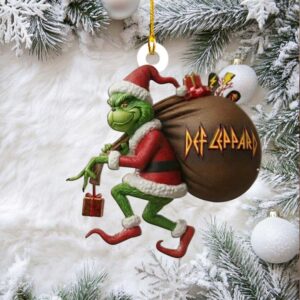 Def Leppard Rock and Roll Grinch Christmas Ornament