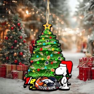 Denver Broncos Snoopy Peanuts Custom Christmas Ornament Xmas Tree Decorations