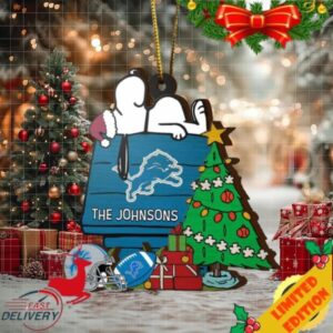 Detroit Lions Snoopy NFL Sport Ornament Custom Name