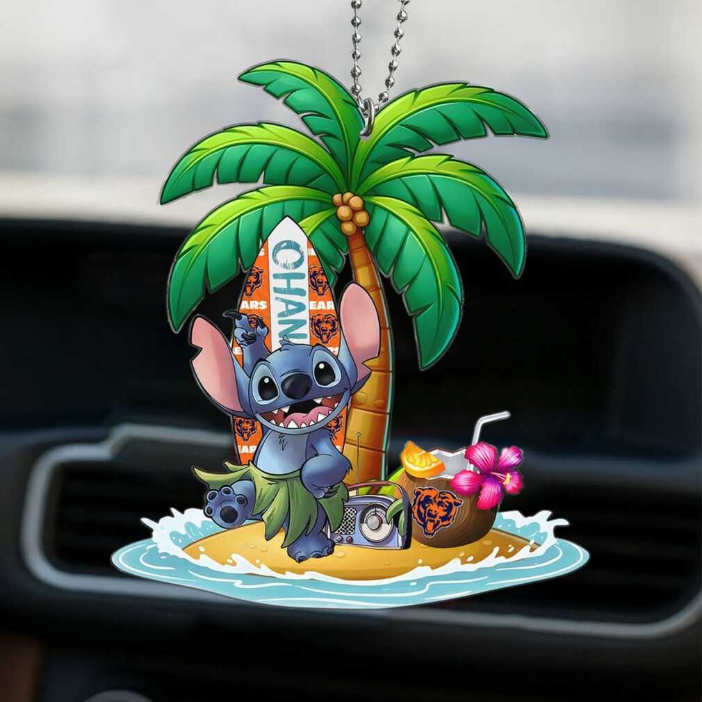 Disney Stitch & Chicago Bears Tropical Hula Car Ornament Disney Stitch & Chicago Bears Tropical Hula Car Ornament