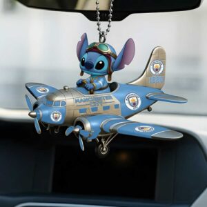 Disney Stitch Manchester City Fan Plane Car Hanging Ornament