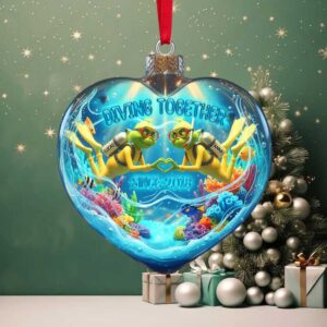 Diving Together Since 2018 Custom Couple's Christmas Ornament