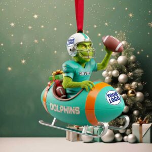 Dolphin Holiday Touchdown Ornament Personalized Christmas Gift Sport Lovers