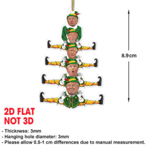 Donald Trump Elf Family Acrylic Ornament Funny Cartoon Trump Christmas Ornament Donald Trump Elf Family Acrylic Ornament Funny Cartoon Trump Christmas Ornament