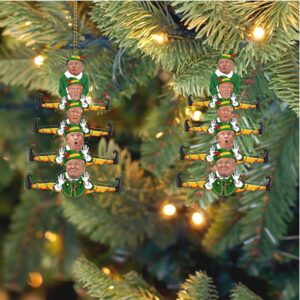 Donald Trump Elf Family Acrylic Ornament Funny Cartoon Trump Christmas Ornament