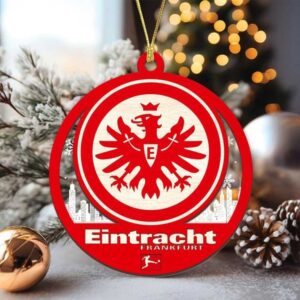 Eintracht Frankfurt Logo & Skyline Wooden Christmas Ornament Eintracht Frankfurt Logo & Skyline Wooden Christmas Ornament