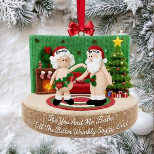 Emma and Bruce Funny Christmas Ornament