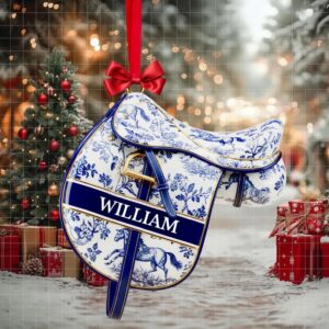 Equestrian Saddle Ornament   Personalized Christmas Gift For Horse Riding Lovers