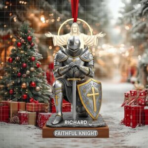 Faithful Knight Christmas – Personalized Acrylic Ornament   Gifts for Christian