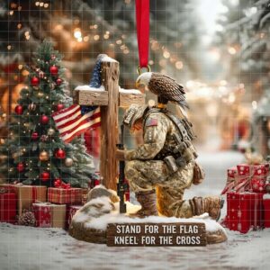 Faithful Warrior Christmas Ornament   Personalized Gift For Veteran