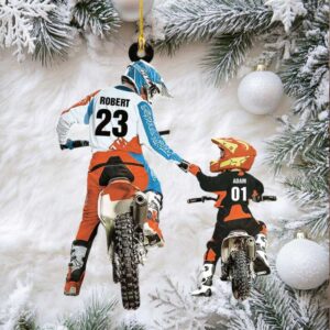 Father & Son Riding Partners for Life Motocross Ornament