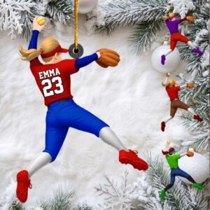 Female Softball Player Figure Ornament