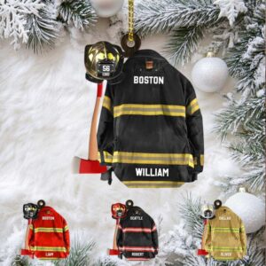 Firefighter Helmet Armor Personalized Ornament Gifts