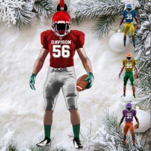 Football Player Christmas Ornament