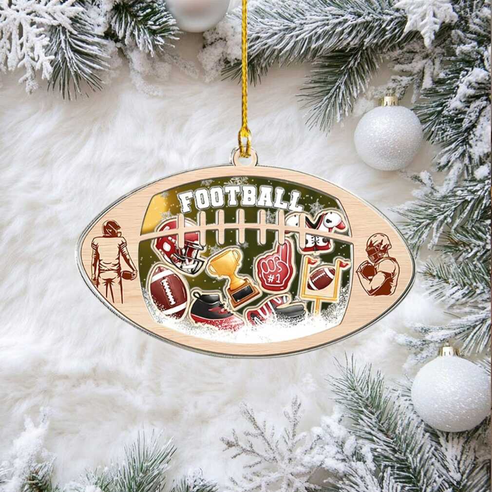 Football Shaker Ornament with football-themed elements inside