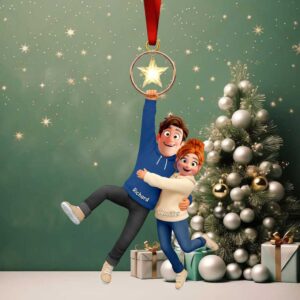 Fun Couple Hanging Together Acrylic Ornament Personalized Gifts For Couple