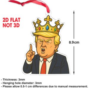 Funny Cartoon Donald Trump Acrylic Ornament Trump With Crown Christmas Ornament
