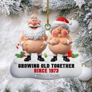 Funny Couple Christmas Ornament – Growing Old Together – Custom Acrylic Gift for Husband Wife, Seniors, Long Married Partners Funny Couple Christmas Ornament – Growing Old Together – Custom Acrylic Gift for Husband Wife, Seniors, Long Married Partners