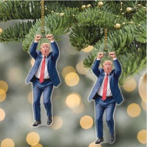 Funny Trump Ornament MAGA Acrylic Christmas Ornament Republican Christmas Tree Decoration Funny Trump Gift Decor