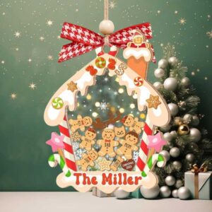 Gingerbread House Ornament 2025 Personalized 4D Shaker Custom Family Names & Year Unique Christmas Keepsake Holiday Gift