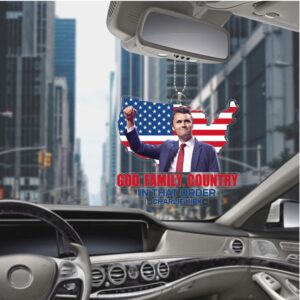 God Family Country Charlie Kirk Car Ornament Charlie Memorial Ornament Pray for Charlie