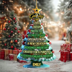 God Says I Am Loved   Personalized Acrylic Ornament