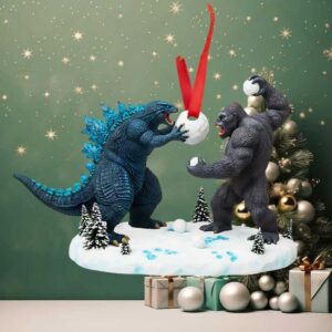 Godzilla vs. Kong Snowball Fight Christmas Ornament