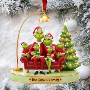 Grinch Inspired Family Ornament