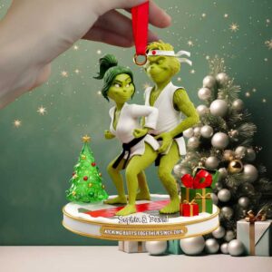Grinch Karate Couple Acrylic Ornament Personalized Gift For Couples