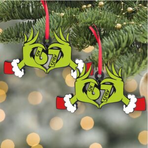 Grinch Six Seven Meme Acrylic Ornament 6 7 Christmas Decoration Holiday Gift for Men Women 6