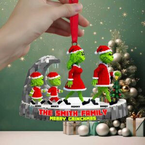 Grinch Walking Together Family Acrylic Ornament Personalized Gift For Family